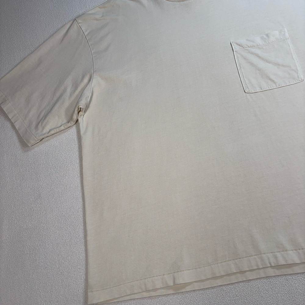 Elwood Vintage-Inspired Single Stitch T-Shirt Men's L Off-White Organic Cotton - Picture 8 of 16